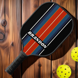 レトロアイスレインボーストライプボード名 ピックルボールラケット