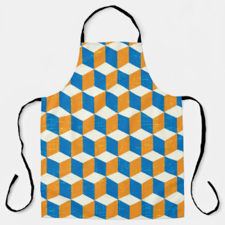 レトロアイソメトリックキューブ、幾何学的イリュージョン エプロン