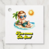 レトロアイランドベビー"こ来この息子"赤ちゃんシャワー フェイバータグ (正面)