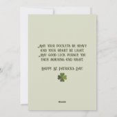 レトロアイリッシュシャムロックセントパトリックのデイワードアート シーズンカード (裏面)