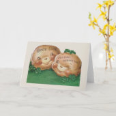 レトロアイリッシュポテトサンパトリックのデイカード カード (黄色い花)