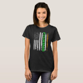 レトロアイルランド魚釣りホビーズアメリカ国旗St Patrick Tシャツ (正面フル)