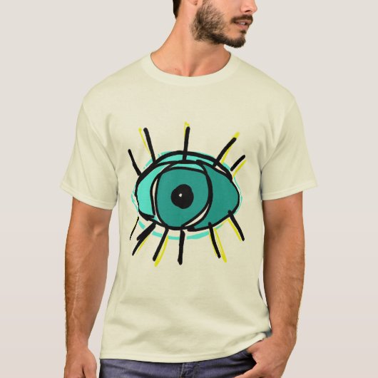 レトロアイ・アート グラフィックデザイン Tシャツ (正面)