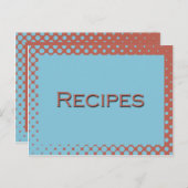レトロアクアとピンクのレシピカード ポストカード (正面/裏面)