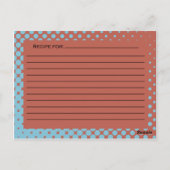 レトロアクアとピンクのレシピカード ポストカード (裏面)