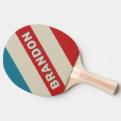 レトロアクアサーフはっきりしたストライプサーフの名前 卓球ラケット (横)
