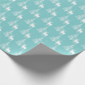 レトロアクアシカ及び様式化されたツリーラッピング紙 ラッピングペーパー (角)