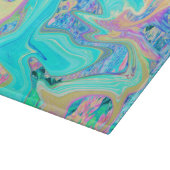 レトロアクアブルーリキッドアートオン抽象芸術アジサイ カッティングボード (角)
