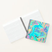 レトロアクアブルーリキッドアートオン抽象芸術アジサイ ノートブック (内部)