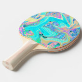 レトロアクアブルーリキッドアートオン抽象芸術アジサイ 卓球ラケット (正面アングル)