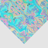 レトロアクアブルーリキッドアートオン抽象芸術アジサイ 薄葉紙 (詳細)