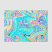 レトロアクアブルーリキッドアートオン抽象芸術アジサイ 薄葉紙 (正面)