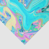 レトロアクアブルーリキッドアートオン抽象芸術アジサイ 薄葉紙 (詳細)