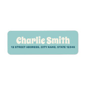 レトロアクアブルー差出人住所 ラベル (正面)