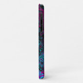 レトロアクアマゼンタおよびブラック抽象芸術スワール Case-Mate iPhoneケース (裏面/左)