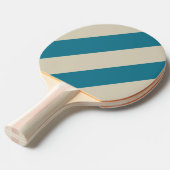 レトロアクアマリンはっきりした三ストライプ 卓球ラケット (正面アングル)