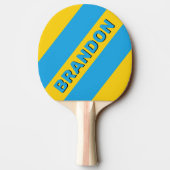 レトロアクアリーフはっきりした三ストライプつの 卓球ラケット (裏面)