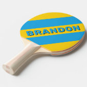 レトロアクアリーフはっきりした三ストライプつの 卓球ラケット (正面アングル)