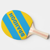 レトロアクアリーフはっきりした三ストライプつの 卓球ラケット (横)