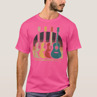 レトロアコースティックギターギタリスト音楽バンド音楽バンド音楽 Tシャツ