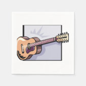レトロアコースティック12弦ギター スタンダードカクテルナプキン (正面)
