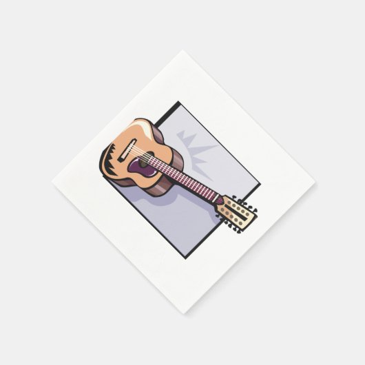 レトロアコースティック12弦ギター スタンダードカクテルナプキン (角)
