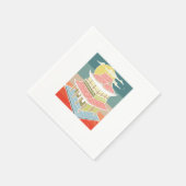 レトロアジアヴィンテージ中国のパゴダ中国ギフト スタンダードカクテルナプキン (角)