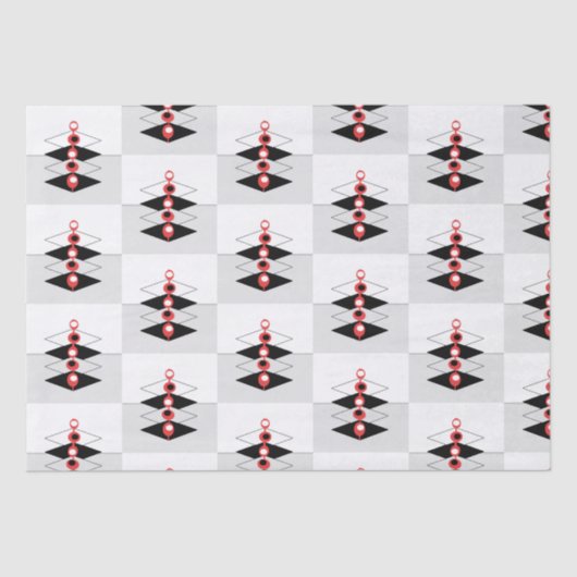 レトロアトミックアートバウブル&飛行機ティッシュペーパー 薄葉紙 (正面)