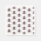 レトロアトミックアートバウブル&飛行機 スタンダードカクテルナプキン (正面)