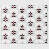 レトロアトミックアートバウブル&飛行機 ラッピングペーパー (フラット)