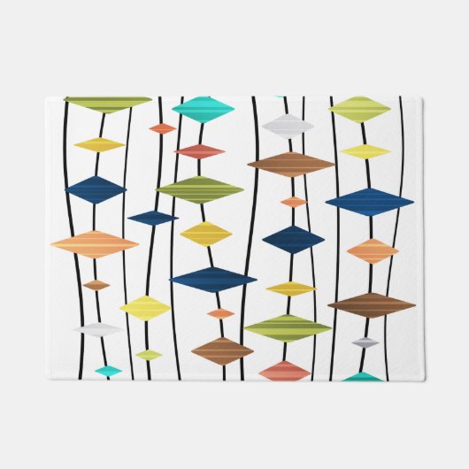 レトロアトミックエイジアートダイアモンド1 ドアマット (正面)