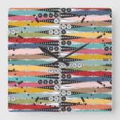 レトロアトミックエイジバックガンモン スクエア壁時計 (正面)