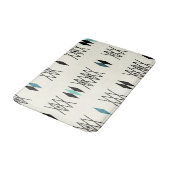 レトロアトミックエラダイアモンズパターンターコイズ バスマット (アングル)