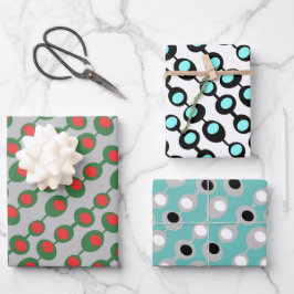 レトロアトミックオリブトリオ ラッピングペーパーシート