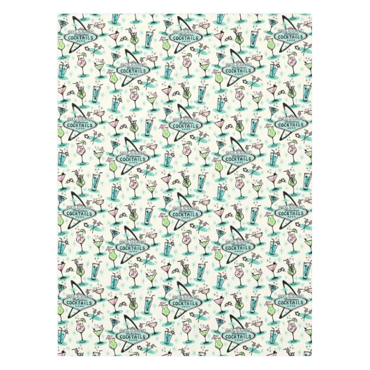 レトロアトミックカクテル テーブルクロス (正面)