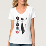 レトロアトミッククールエラキャットブラックキャットMCM Tシャツ<br><div class="desc">私の素晴らし店の他のアイテム！</div>