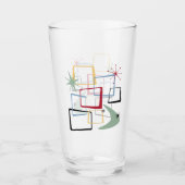 レトロアトミックスクウェアススタズブーメランミッドセンチュリー タンブラーグラス (正面)