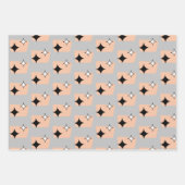 レトロアトミックダイアモンズパターントリオ ラッピングペーパーシート (正面)