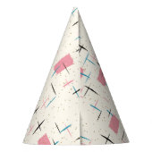 レトロアトミックピンクパターンパーティーハット パーティーハット (裏面)