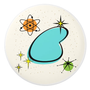 レトロアトミックブーメランとスターバストセラミックプル セラミックノブ