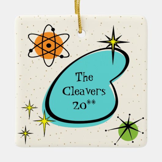 レトロアトミックブーメランとセラミックオーナメント セラミックオーナメント (正面)