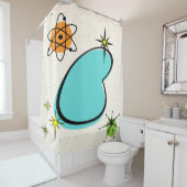 レトロアトミックブーメランシャワーカーテン シャワーカーテン (インサイチュ)