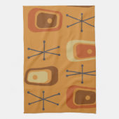 レトロアトミック宇宙エージオレンジ キッチンタオル (縦)