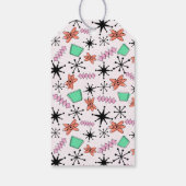 レトロアトミック形状ピンクオレンジ&グリーン ギフトタグ (裏面)