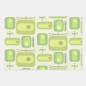 レトロアトミック時代の図形の文字 ラッピングペーパーシート (正面3)