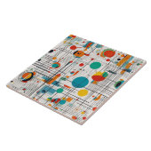 レトロアトミック時代の抽象芸術の色と線 タイル (側面)