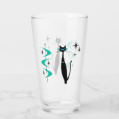 レトロアトミック時代ミッドセンチュリーモダンMCMキティ猫 タンブラーグラス (裏面)