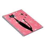 レトロアトミック時代ミッドセンチュリーモダンMCMブラックキャット ノートブック (右側)