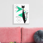 レトロアトミック時代MCMクールキャットキャンバス キャンバスプリント (インサイチュ (リビング))