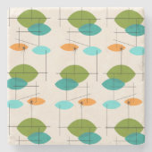 レトロアトミック移動パターン大理石コースター ストーンコースター (正面)